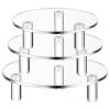 3 Pcs Round Acrylic Display Riser Clear Round Stands Clear Pedestal Riser Board for Cake Plant Dessert Jewelry Collectibles Cupcakes Figures Organizer Home Decor Wedding Birthday Party(5'',6'',8'') view 1