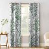 Aiesther Ocean Curtains for Living Room - Marine Organism Coral Green and Gray Room Darkening Thermal Insulated Blackout Curtains for Living Room Bedroom (2 Panels, 42" W by 84" L) view 1