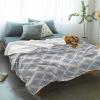Abstract Art Super Soft Cozy Flannel Fleece Blanket- Blue Abstract Geometric Vintage Pattern Lightweight Comfy Throw Blanket for Bed/Couch/Sofa/Camping 30 x 40 Inche view 2