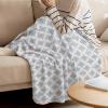Abstract Art Super Soft Cozy Flannel Fleece Blanket- Blue Abstract Geometric Vintage Pattern Lightweight Comfy Throw Blanket for Bed/Couch/Sofa/Camping 30 x 40 Inche view 3