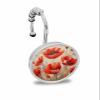 Poppy Shower Curtain Hooks, Spring Retro Nature Plant Poppy Flowers Watercolor Style 12PCS Shower Curtain Hooks Rings for Bathroom Stainless Steel Rust Resistant Shower Curtain Hangers view 1
