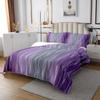 Erosebridal Ombre Girls King Quilt Set Gradient Dark Purple and Grey Bedspread Set Abstract Geometric Stripes Coverlet Set Aesthetics Silver White Wavy Line Bedding Set Purple Bedroom Decor view 2