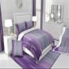 Erosebridal Ombre Girls King Quilt Set Gradient Dark Purple and Grey Bedspread Set Abstract Geometric Stripes Coverlet Set Aesthetics Silver White Wavy Line Bedding Set Purple Bedroom Decor view 4