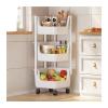 Kitchen Storage Rack Kitchen Corner Trolley Shelf Floor-to-Ceiling Multi-Layer Movable Household Trolley Multi-Functional Vegetable Basket Storage Shelf Rotating Storage Rack Kitchen, Large, Grey view 1