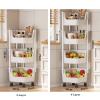 Kitchen Storage Rack Kitchen Corner Trolley Shelf Floor-to-Ceiling Multi-Layer Movable Household Trolley Multi-Functional Vegetable Basket Storage Shelf Rotating Storage Rack Kitchen, Large, Grey view 2