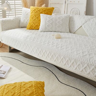 Sofa Covers Washable Funny Fuzzy Couch Cover Sectional Couch Covers for 3 Cushion Couch Sofa Pet Friendly Couch Protector Sofa Slipcover Super Soft (Only 1 Piece/Not All Set) ( Color : White , Size :