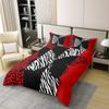 Leopard Print Butterfly 100% Nature Cotton Duvet Cover Full Black White Zebra Stripes Bedding Set for Kids Teens Adults Red Wild Animal Cheetah Skin Print Quilt Cover with 2 Pillowcases(No Comforter) view 2