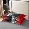 Leopard Print Butterfly 100% Nature Cotton Duvet Cover Full Black White Zebra Stripes Bedding Set for Kids Teens Adults Red Wild Animal Cheetah Skin Print Quilt Cover with 2 Pillowcases(No Comforter) view 4