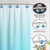 Summer Shower Curtain Hooks, Ocean Blue Sea Waves Underwater 12PCS Shower Curtain Hooks Rings for Bathroom Stainless Steel Rust Resistant Shower Curtain Hangers view 4