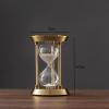 AZENHUA Three-Pillar Metal 15 Minutes Sand Timer Sand Watch for Home Office Desk Decorations (A 15min) (B 15min) (A 15min) view 2