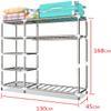WUHUQN Portable Wardrobe Cloth Wardrobe Girl's Bedroom,Simple Portable Fabric Wardrobe Multifunction Metal Bracket Wardrobe Organiser E,168 * 130 * 45cm Portable Cloth Hanger view 3