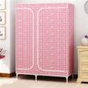 WUHUQN Portable Wardrobe Cloth Wardrobe Girl's Bedroom,Simple Portable Fabric Wardrobe Multifunction Metal Bracket Wardrobe Organiser E,168 * 130 * 45cm Portable Cloth Hanger view 4