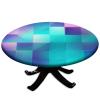 Barsada Block Multi Print Round Fitted Tablecloth, Waterproof Wipeable Table Cover, for Home and Catering Fit for 52" Table view 1
