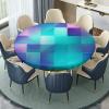 Barsada Block Multi Print Round Fitted Tablecloth, Waterproof Wipeable Table Cover, for Home and Catering Fit for 52" Table view 2