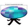Barsada Block Multi Print Round Fitted Tablecloth, Waterproof Wipeable Table Cover, for Home and Catering Fit for 52" Table view 4
