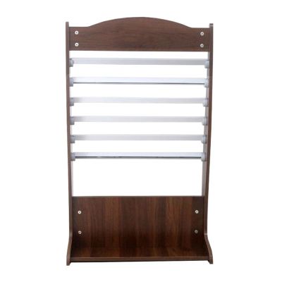 House Magazine Rack Magazine Stand Simple Newspaper Rack Office Wooden Newspaper Rack Floor Standing Magazine Rack Vertical Book Rack Walnut Newspaper Rack with Six Newspaper Clips and Pulleys Floor