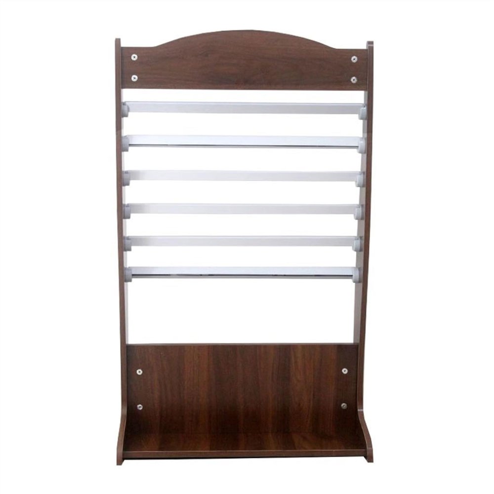 House Magazine Rack Magazine Stand Simple Newspaper Rack Office Wooden Newspaper Rack Floor Standing Magazine Rack Vertical Book Rack Walnut Newspaper Rack with Six Newspaper Clips and Pulleys Floor