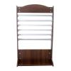 House Magazine Rack Magazine Stand Simple Newspaper Rack Office Wooden Newspaper Rack Floor Standing Magazine Rack Vertical Book Rack Walnut Newspaper Rack with Six Newspaper Clips and Pulleys Floor view 1