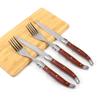 24 Pieces Wood Silverware Set for 12 Red Coloured Wooden Handle Luxury Beautifully Flatware Set Elegant Tableware Set 18/10 Stainless Steel Cutlery Utensil Sets for Home Restaurant Dishwasher Safe view 4