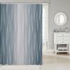 Erosebridal Boys Blue and Greyish White Shower Curtain 72" Wx72 L Abstract Ombre Bath Geometric Silver Striped Modern Fashion Wavy Line Bathroom Accessories 12 Hooks view 2