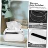 Amosfun Elegant European Style Tissue Box Holder Vintage Tissue Container for Home Office and Bathroom Decor Lightweight Design Stylish Silver Finish view 2