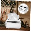 Amosfun Elegant European Style Tissue Box Holder Vintage Tissue Container for Home Office and Bathroom Decor Lightweight Design Stylish Silver Finish view 3