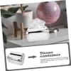 Amosfun Elegant European Style Tissue Box Holder Vintage Tissue Container for Home Office and Bathroom Decor Lightweight Design Stylish Silver Finish view 4