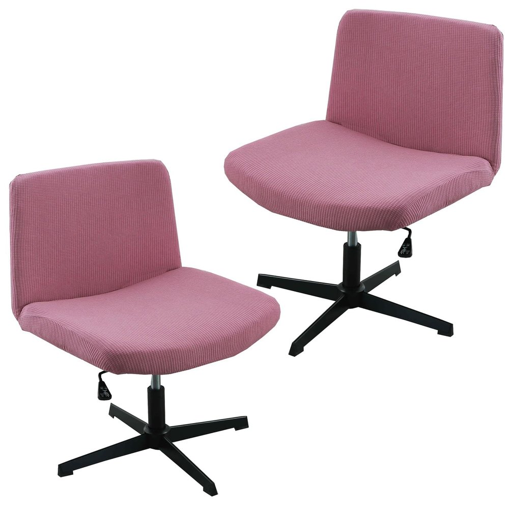 Armless Chair Slipcover 2/1PCS Armless Office Desk Chair Cover Stretch Criss Cross Chair Slipcover Jacquard Fabric Modern Swivel Vanity Chair Cover Protector Mid Back Accent Chair Cover ( Color : #22