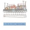 BTZHY Wine Rack,Wall Mounted - 120CM Wine Glass Holder Upside Down Ceiling Decoration Shelf Bar Metal Wine Cabinet Hanging Champagne Glass Goblets Stemware Rack view 2