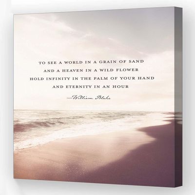 Jelyfisg To See A World In A Grain of Sand Poetry Quote Wall Art Poem Poster Kitchen Painting Hanging Modern Decoration Giclee Art for Hallway Prints (12.00''x18.00'',Framed)