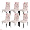 DecorLovee Red Orange Coastal Dining Room Chair Covers Set of 6, Stretch Kitchen Chair Cover Protector, Sea Turtle Nautical Coral Summer Beach Chair Slipcovers Chair Seat Cover for Party Banquet view 1