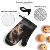 Oven Mitts and Pot Holders Set of 4 Heat Resistant Oven Glove and Hot Pads Dog Lying on The Sofa Kitchen Oven Mittens Non-Slip Potholder for Cooking Baking Grilling view 4