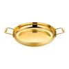 GFHVDC Paella Pan Gold Stainless Steel Skillet Pan Large Skillet,Griddle,Large Saute Pan with Lid,Jumbo Cooker,Induction Pan,Dishwasher and Oven Safe For Home Cooking,Gold,32CM view 1