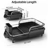 SNTD Dish Drying Rack, Expandable Dish Rack for Kitchen Counter, Stainless Steel Dish Drainer with Drainboard Set and Utensil Holder (Black) view 2