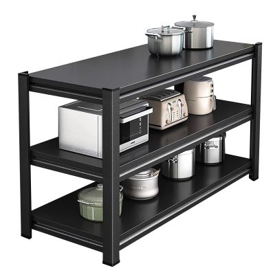 CMYAOYC Prep Table, Kitchen Island with Storage Shelves, Adjustable Kitchen Storage Rack, Dining Room, Multifunctional Metal Table (Size : 90 * 45 * 80cm/35 * 18 * 32inches)