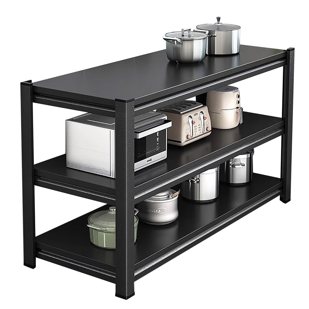 CMYAOYC Prep Table, Kitchen Island with Storage Shelves, Adjustable Kitchen Storage Rack, Dining Room, Multifunctional Metal Table (Size : 90 * 45 * 80cm/35 * 18 * 32inches)