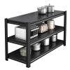 CMYAOYC Prep Table, Kitchen Island with Storage Shelves, Adjustable Kitchen Storage Rack, Dining Room, Multifunctional Metal Table (Size : 90 * 45 * 80cm/35 * 18 * 32inches) view 1