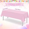 16 Pack Light Pink Plastic Tablecloth for Rectangle Tables, Premium Decorative Pastel Pink Disposable Table Cloths for Parties, Rectangle Party Table Cover for Birthday Wedding Anniversary, 54x108Inch view 2