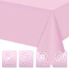 16 Pack Light Pink Plastic Tablecloth for Rectangle Tables, Premium Decorative Pastel Pink Disposable Table Cloths for Parties, Rectangle Party Table Cover for Birthday Wedding Anniversary, 54x108Inch view 3