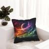NONHAI 2PCS Faux Leather Throw Pillow Covers 16"x16" Square Pillowcases Covers Rainbow Sky and Moon Leather Pillowcases Modern Cushions Covers for Couch Bed Living Room Farmhouse Decor view 1