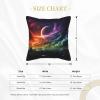 NONHAI 2PCS Faux Leather Throw Pillow Covers 16"x16" Square Pillowcases Covers Rainbow Sky and Moon Leather Pillowcases Modern Cushions Covers for Couch Bed Living Room Farmhouse Decor view 2