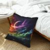 NONHAI 2PCS Faux Leather Throw Pillow Covers 16"x16" Square Pillowcases Covers Rainbow Sky and Moon Leather Pillowcases Modern Cushions Covers for Couch Bed Living Room Farmhouse Decor view 4