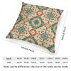 ArogGeld Aztec Geometry Boho Ethnic Sofa Pillow Cover Orange and Tan Geometric Ikat Farmhouse Cushion Covers White Linen Oriental Toile Chinoiserie Accent Pillow for Sofa Living Room 28x28in view 2