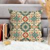 ArogGeld Aztec Geometry Boho Ethnic Sofa Pillow Cover Orange and Tan Geometric Ikat Farmhouse Cushion Covers White Linen Oriental Toile Chinoiserie Accent Pillow for Sofa Living Room 28x28in view 4