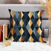 ArogGeld Orange Blue Diamond Geometric Throw Pillow Cushion Aztec Geometry Boho Ikat Throw Pillow Asian Style Chinoiserie Throw Pillow Case for Sofa Living Room 28x28in White Linen view 4