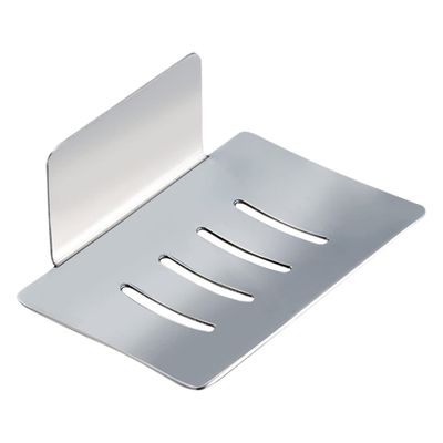 Amosfun Stainless Steel Soap Mounted Soap Holder with Draining Board for Bathroom Kitchen Stainless Steel Easy to Install Suitable for Smooth Surfaces