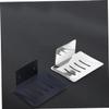 Amosfun Stainless Steel Soap Mounted Soap Holder with Draining Board for Bathroom Kitchen Stainless Steel Easy to Install Suitable for Smooth Surfaces view 3