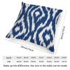 ArogGeld Blue Bukhara Ikat Cushion Cover Boho Ethnic Ikat Textile Blue Throw Pillow Cushion Chinoiserie Asian Double Side Pillow Cases for Sofa Couch Car Chair 28x28in White Linen view 2