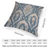 ArogGeld Chinoiserie Chic Asian Cushion Cover Indigo Blue Antique Bukhara Ikat Sofa Pillow Cover Tan Blue Ikat Ethnic Boho Throw Pillowcase for Office Car Chair Sofa 28x28in White Flax view 2
