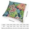 ArogGeld Pink and Blue Chinoiserie Peony Flower Cushion Cover Vintage Asian Style Peony Floral Throw Pillow Cushion Chinoiserie Double Side Accent Pillow for Bedroom 28x28in White Linen view 2